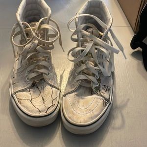 White camouflage vans